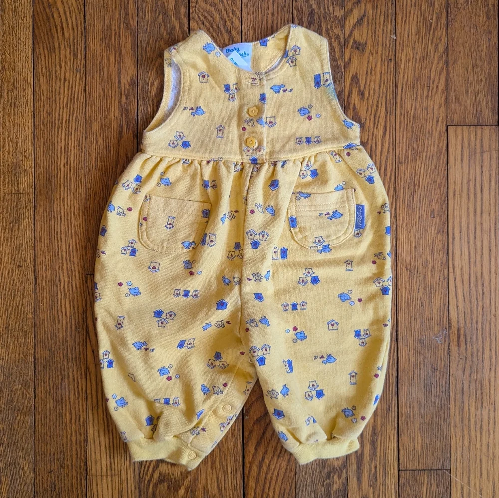 Vintage 90's Y2k Oshkosh B'gosh Baby B'gosh Birdhouse Print Jersey Romper